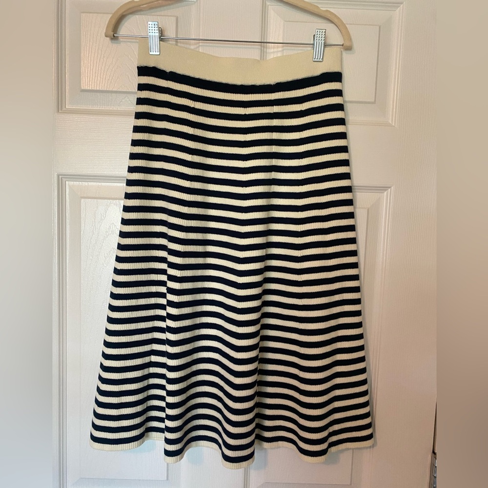 KULE striped knee length sweater skirt
